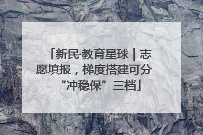 新民·教育星球｜志愿填报，梯度搭建可分“冲稳保”三档