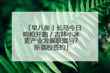 早八条丨长马今日鸣枪开跑／吉林小冰麦产业发展联盟与7所高校签约