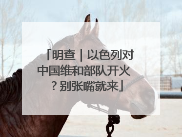 明查｜以色列对中国维和部队开火？别张嘴就来
