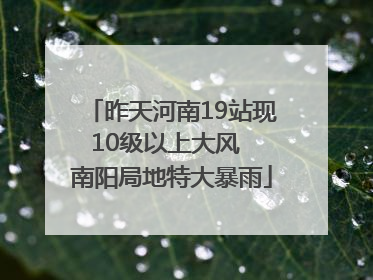 昨天河南19站现10级以上大风  南阳局地特大暴雨