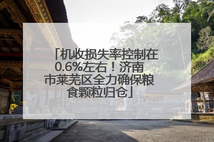 机收损失率控制在0.6%左右！济南市莱芜区全力确保粮食颗粒归仓