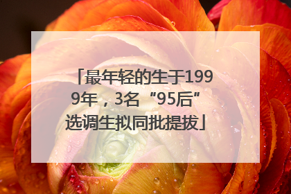 最年轻的生于1999年，3名“95后”选调生拟同批提拔