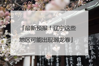 最新预报！辽宁这些地区可能出现弱龙卷