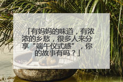 有妈妈的味道，有浓浓的乡愁，很多人来分享“端午仪式感”，你的故事有吗？
