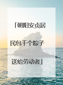 朝阳安贞居民包千个粽子送给劳动者