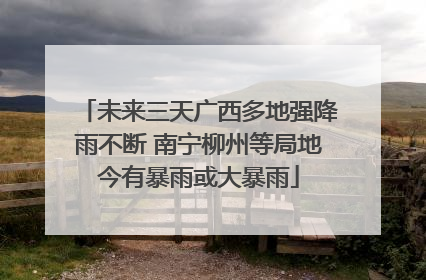 未来三天广西多地强降雨不断 南宁柳州等局地今有暴雨或大暴雨