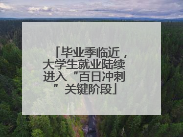 毕业季临近，大学生就业陆续进入“百日冲刺”关键阶段