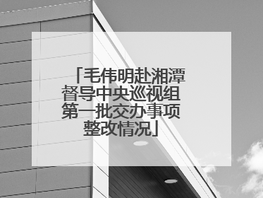 毛伟明赴湘潭督导中央巡视组第一批交办事项整改情况