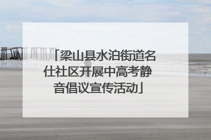 梁山县水泊街道名仕社区开展中高考静音倡议宣传活动