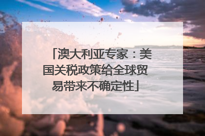 澳大利亚专家：美国关税政策给全球贸易带来不确定性