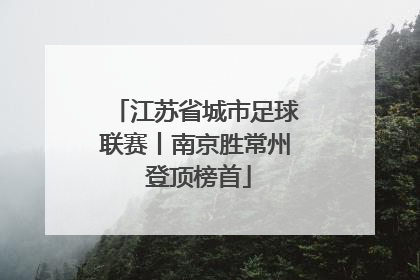 江苏省城市足球联赛丨南京胜常州 登顶榜首