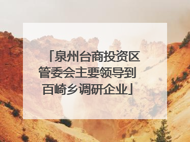泉州台商投资区管委会主要领导到百崎乡调研企业