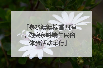 泉水潺潺粽香四溢，趵突泉畔端午民俗体验活动举行