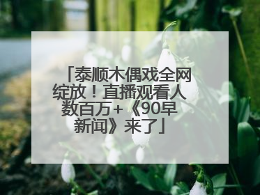 泰顺木偶戏全网绽放！直播观看人数百万+《90早新闻》来了