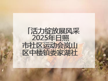 活力绽放展风采 2025年日照市社区运动会岚山区中楼镇娄家湖社区专场举行