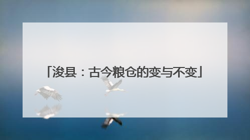 浚县：古今粮仓的变与不变