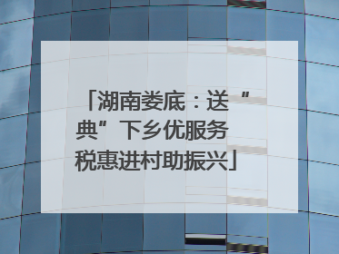 湖南娄底：送“典”下乡优服务 税惠进村助振兴