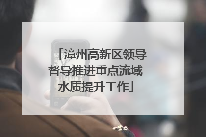 漳州高新区领导督导推进重点流域水质提升工作
