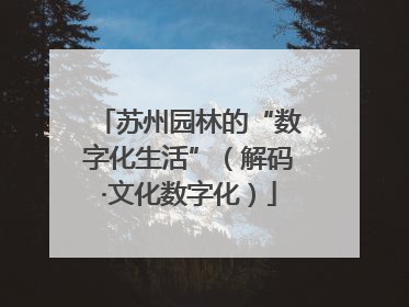 苏州园林的“数字化生活”（解码·文化数字化）