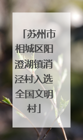 苏州市相城区阳澄湖镇消泾村入选全国文明村