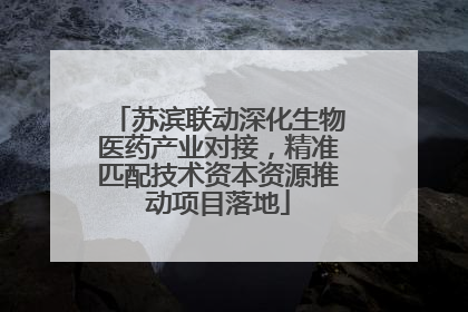 苏滨联动深化生物医药产业对接，精准匹配技术资本资源推动项目落地