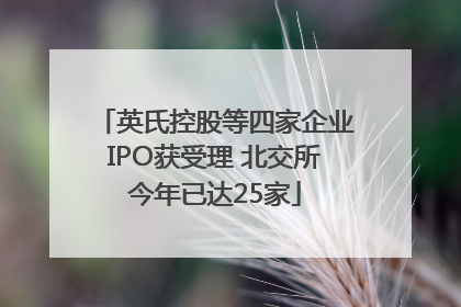 英氏控股等四家企业IPO获受理 北交所今年已达25家