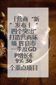 营商“新”发布丨“四个突出”打造营商环境 辉县市一季度GDP增长6.9% 36个重点项目落地