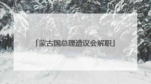 蒙古国总理遭议会解职