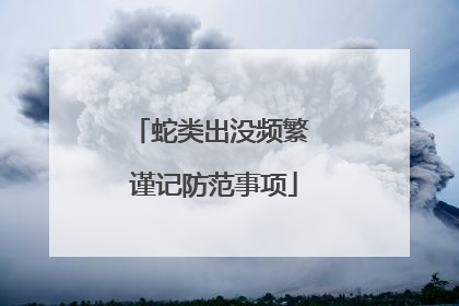 蛇类出没频繁 谨记防范事项