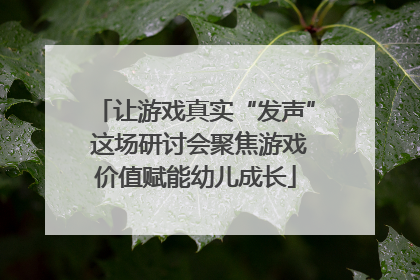 让游戏真实“发声” 这场研讨会聚焦游戏价值赋能幼儿成长