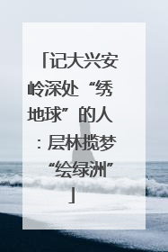记大兴安岭深处“绣地球”的人：层林揽梦“绘绿洲”