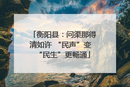 衡阳县：问渠那得清如许 “民声”变“民生”更畅通
