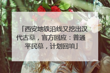 西安地铁沿线又挖出汉代古墓，官方回应：普通平民墓，计划回填