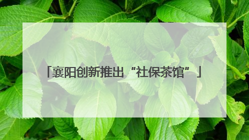 襄阳创新推出“社保茶馆”