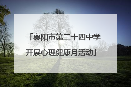 襄阳市第二十四中学开展心理健康月活动