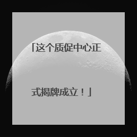 这个质促中心正式揭牌成立！