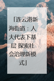 连云港新海街道：人大代表下基层 探索社会治理新模式