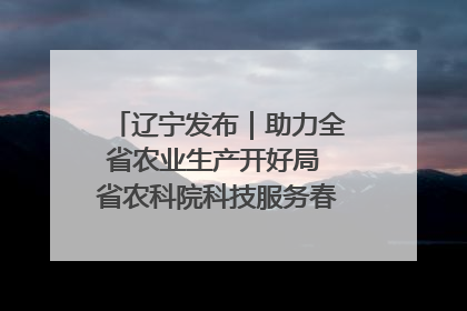 辽宁发布｜助力全省农业生产开好局 省农科院科技服务春耕备耕成效显著