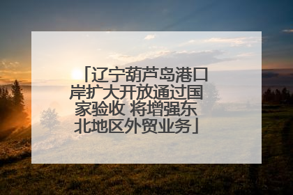 辽宁葫芦岛港口岸扩大开放通过国家验收 将增强东北地区外贸业务