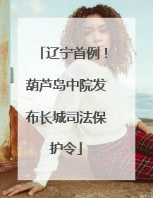 辽宁首例！葫芦岛中院发布长城司法保护令