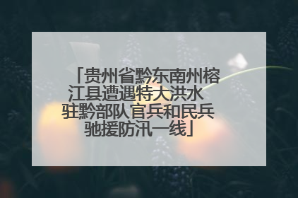 贵州省黔东南州榕江县遭遇特大洪水 驻黔部队官兵和民兵驰援防汛一线