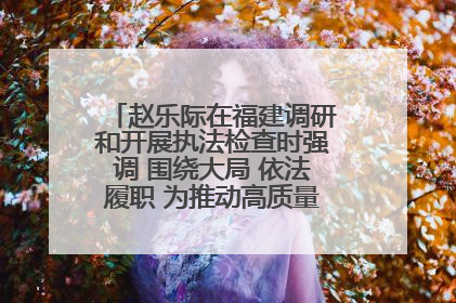 赵乐际在福建调研和开展执法检查时强调 围绕大局 依法履职 为推动高质量发展作出人大贡献
