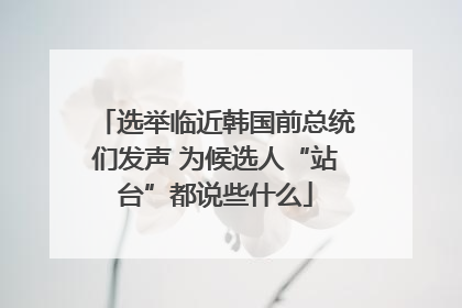 选举临近韩国前总统们发声 为候选人“站台”都说些什么
