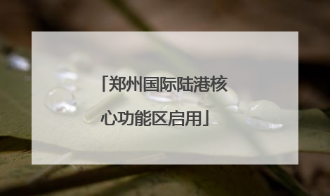 郑州国际陆港核心功能区启用