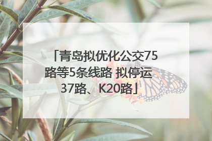 青岛拟优化公交75路等5条线路 拟停运37路、K20路
