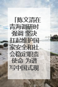 陈文清在青海调研时强调 坚决扛起维护国家安全和社会稳定职责使命 为谱写中国式现代化青海篇章贡献政法力量