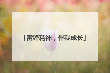 雷锋精神，伴我成长