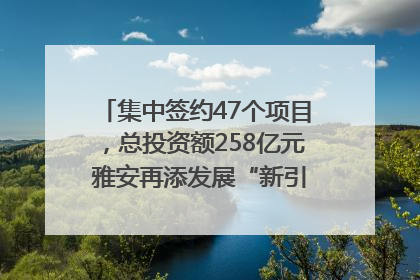 集中签约47个项目，总投资额258亿元 雅安再添发展“新引擎”｜数读西投
