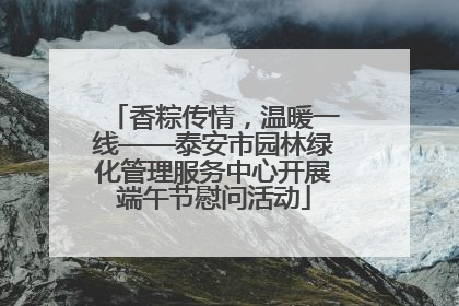 香粽传情，温暖一线——泰安市园林绿化管理服务中心开展端午节慰问活动