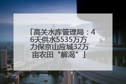 高关水库管理局：46天供水5535万方 力保京山应城32万亩农田“解渴”